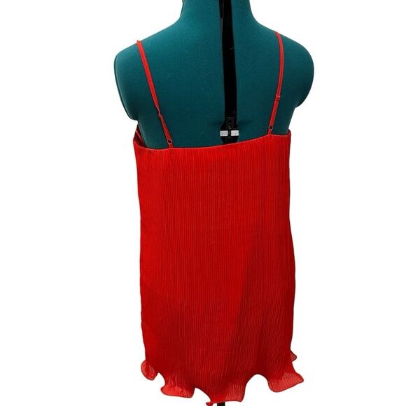 NwoT Milly Wilhemina Pleated Mini Dress - Tomato- size 8 - Picture 8 of 14